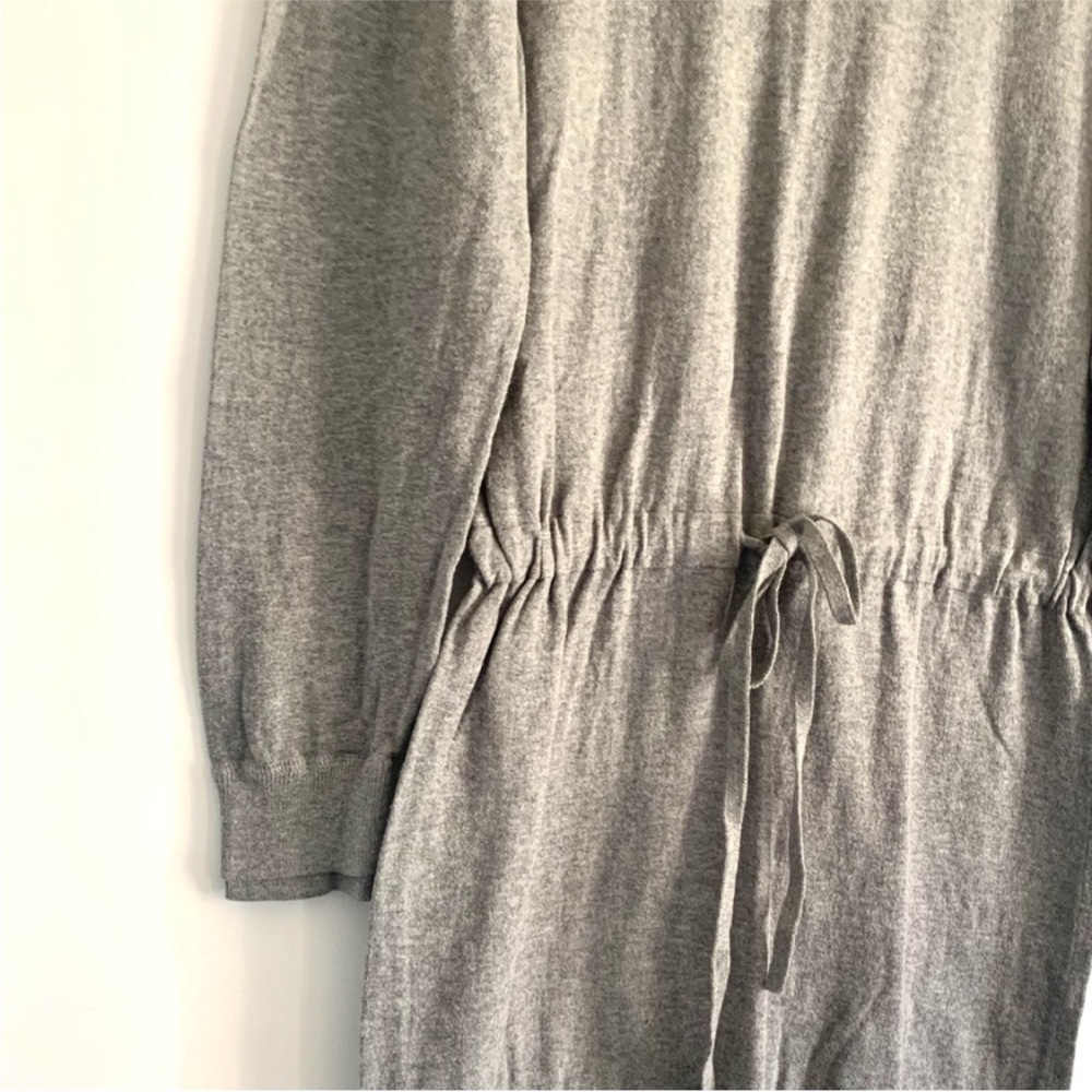 Norma Kamali Gray Sweater Sweatshirt Dress Cinched Waist Long Sleeves Small - Picture 4 of 12